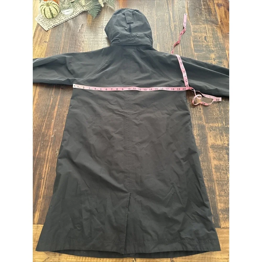LL Bean Women's Windbreaker/Raincoat Size S Full Zip Fleece Lined Hood Black - Picture 2 of 5